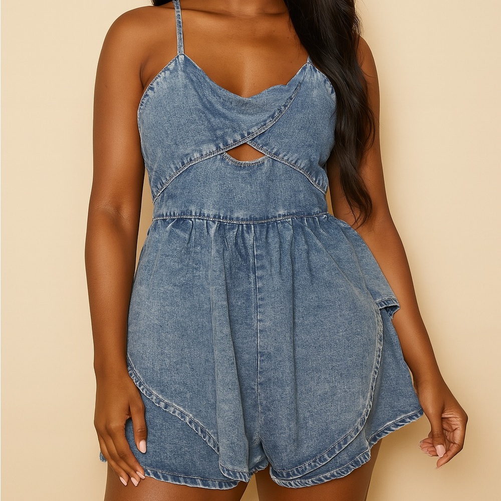 Stylish Blue Denim Romper. Size 6